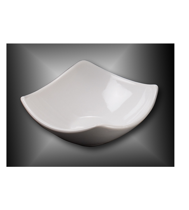 Square Rimmed Ceramic Display Bowl 7" Dia.